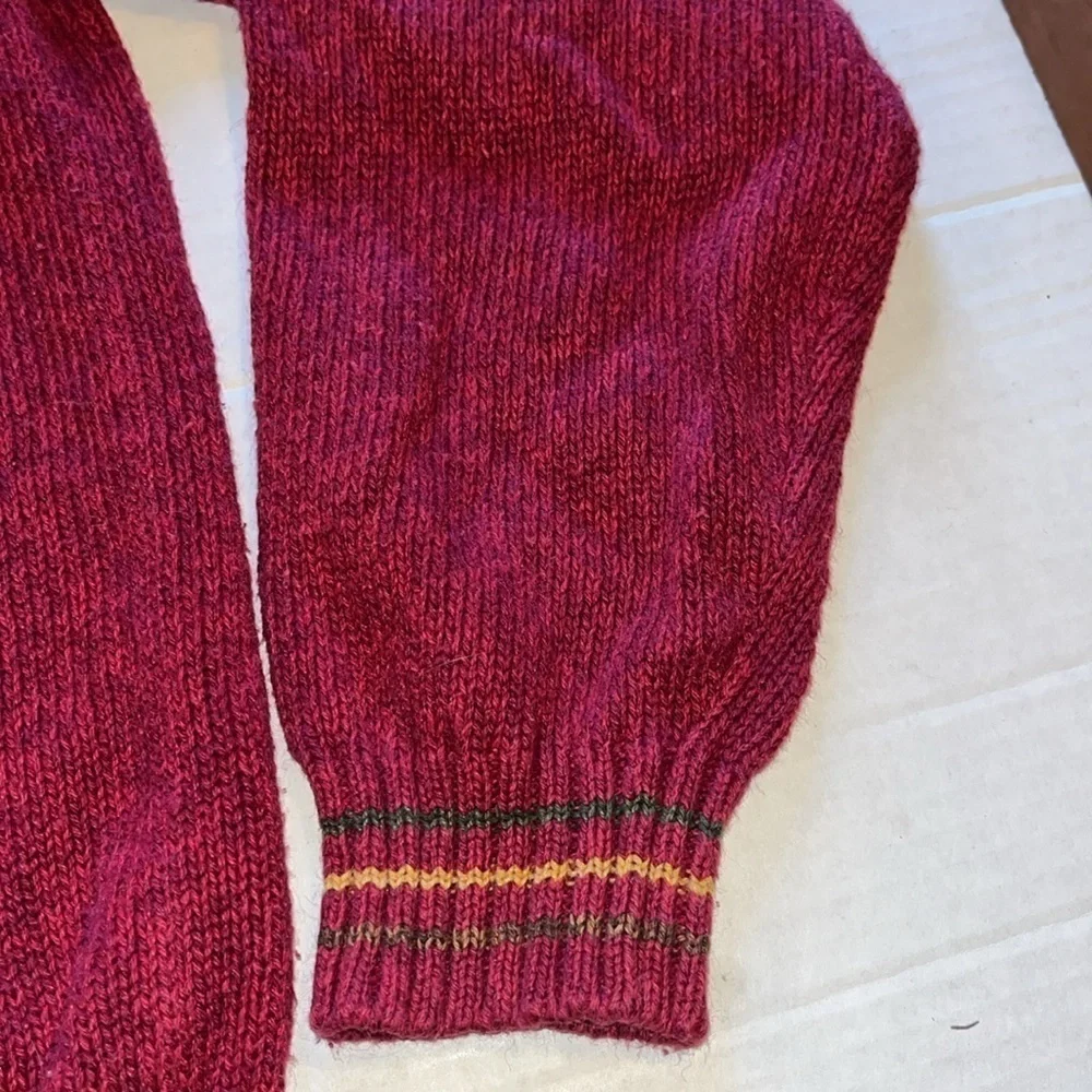 VTG-retro-y2k-TIARA-L-burgundy, full zip, knit, fair isle, cardigan sweater.